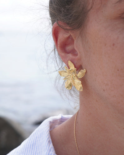 Aros gold flor 35mm