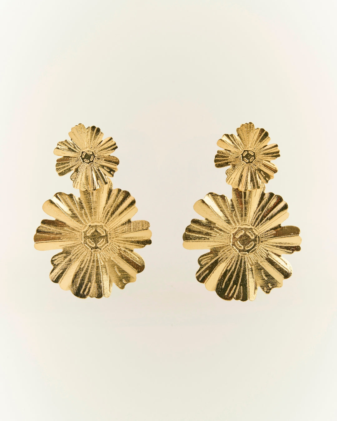 Aros gold doble flor