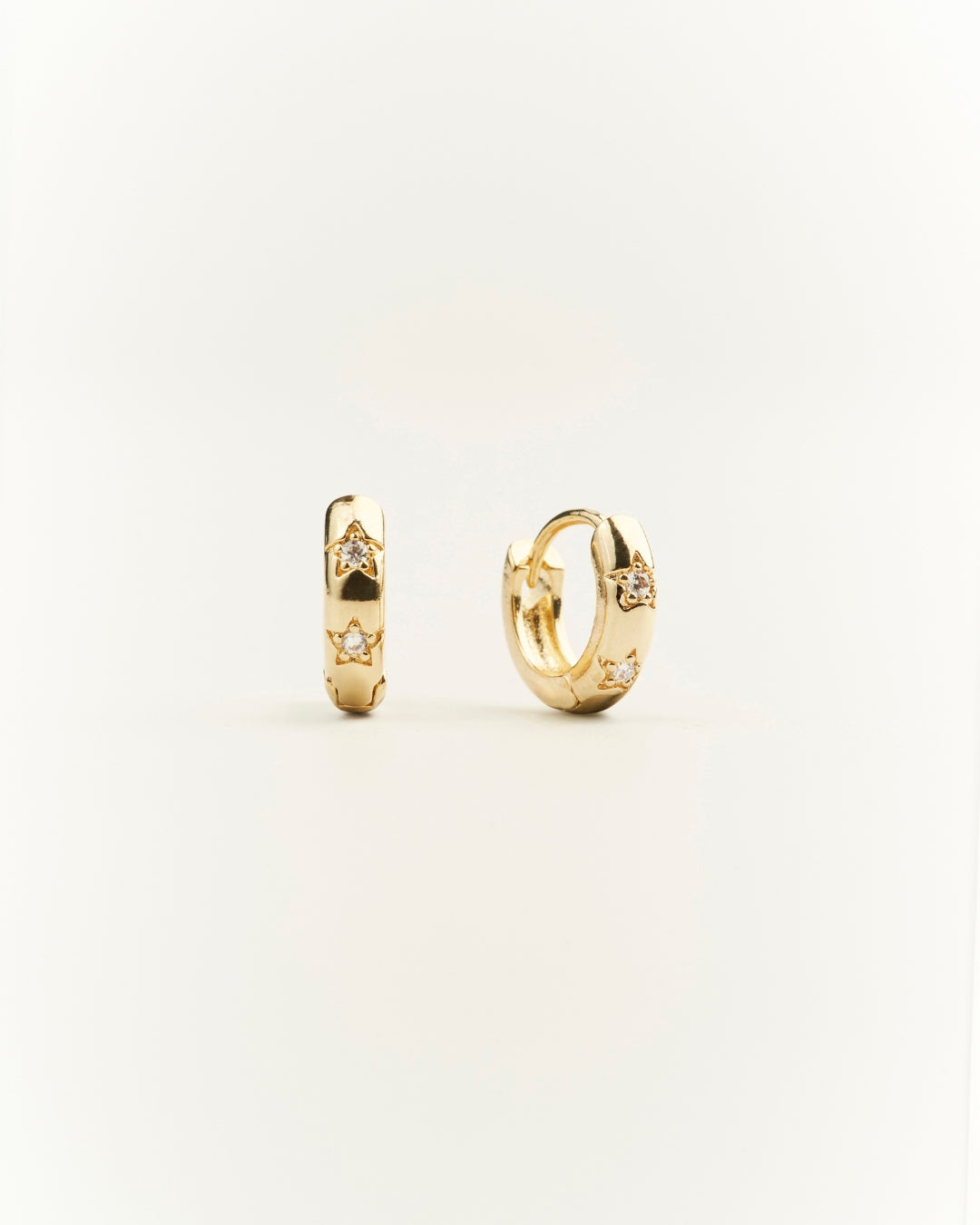 Aros gold argolla estrella circones 13mm