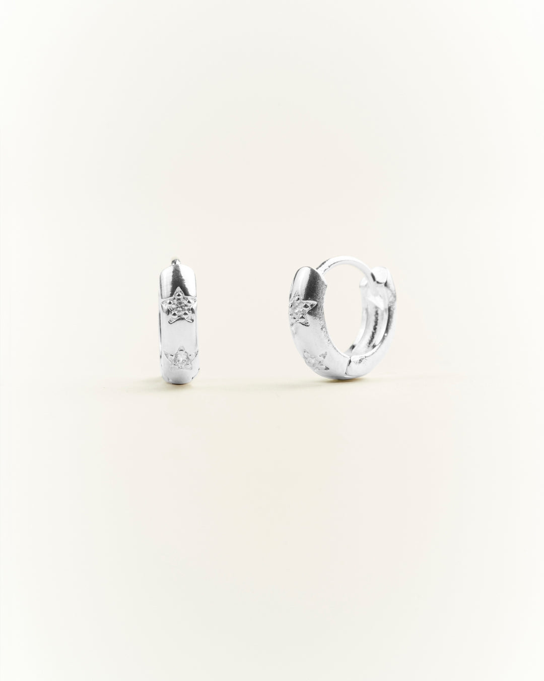 Aros silver argolla estrella circones 13mm