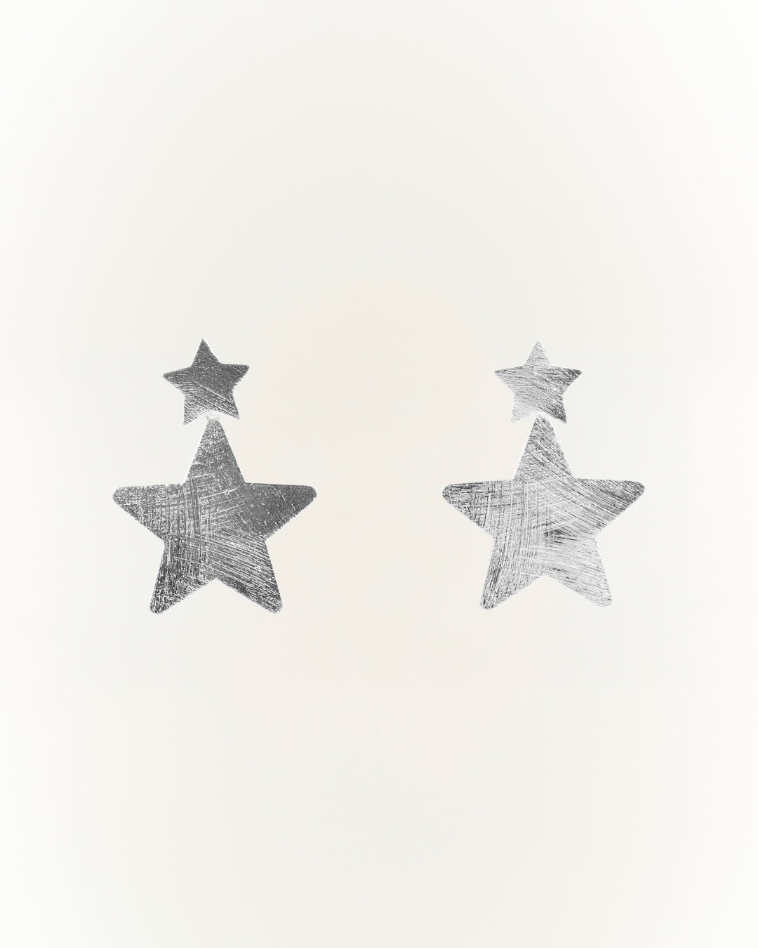 Aros silver doble estrella