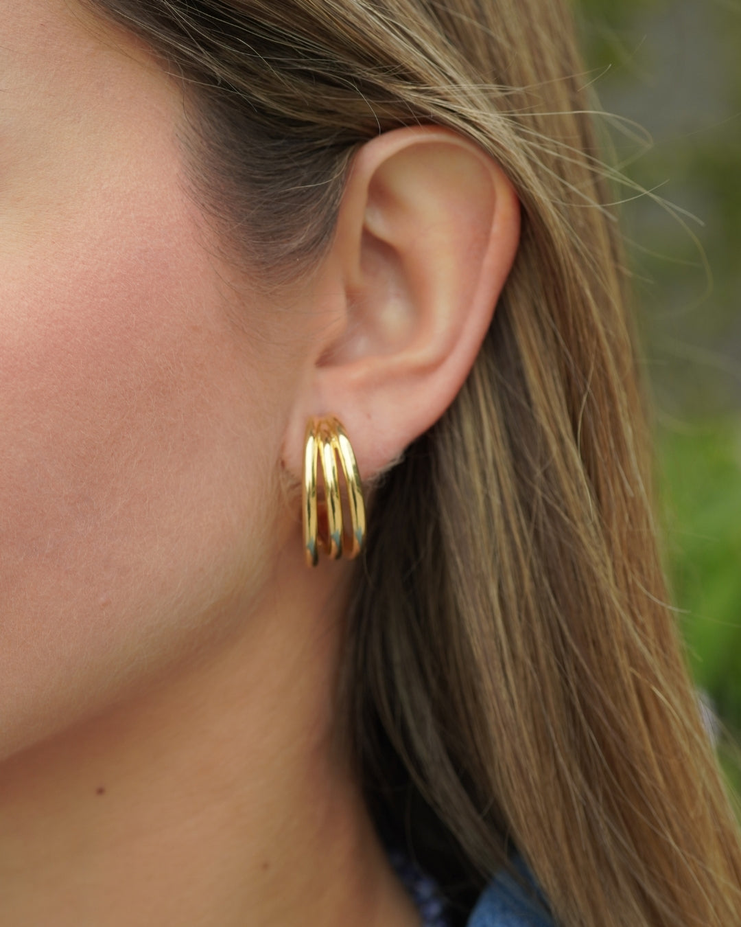 Aros gold triple argolla 27mm