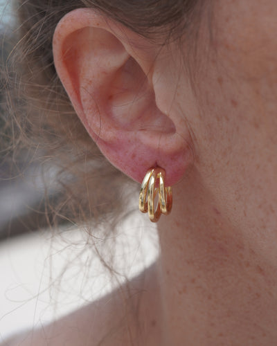 Aros Gold Triple Argolla 18mm