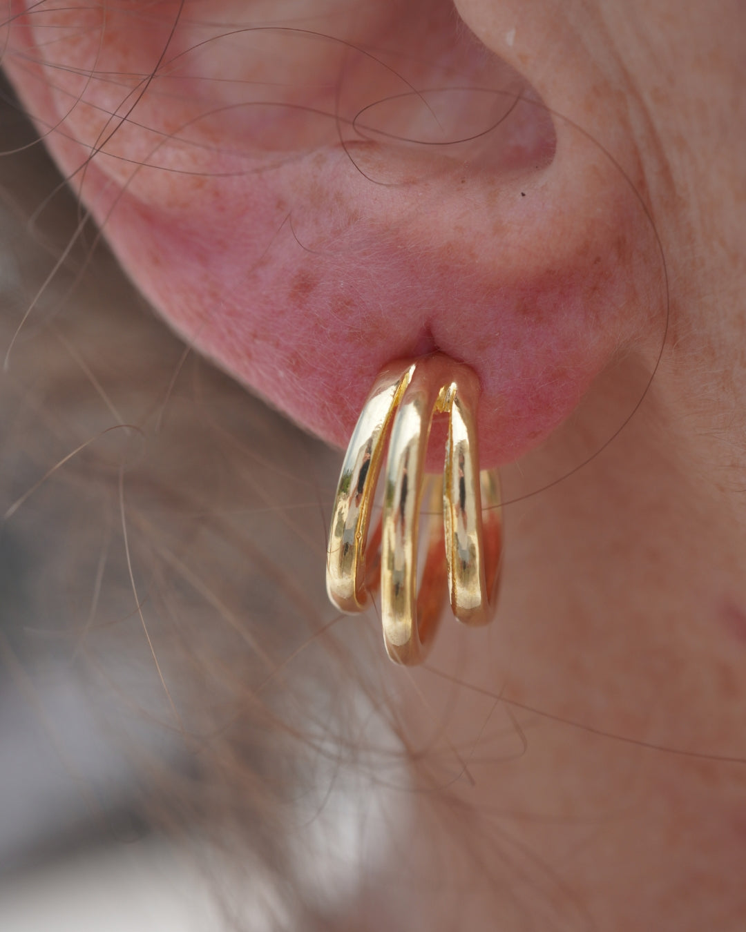 Aros Gold Triple Argolla 18mm