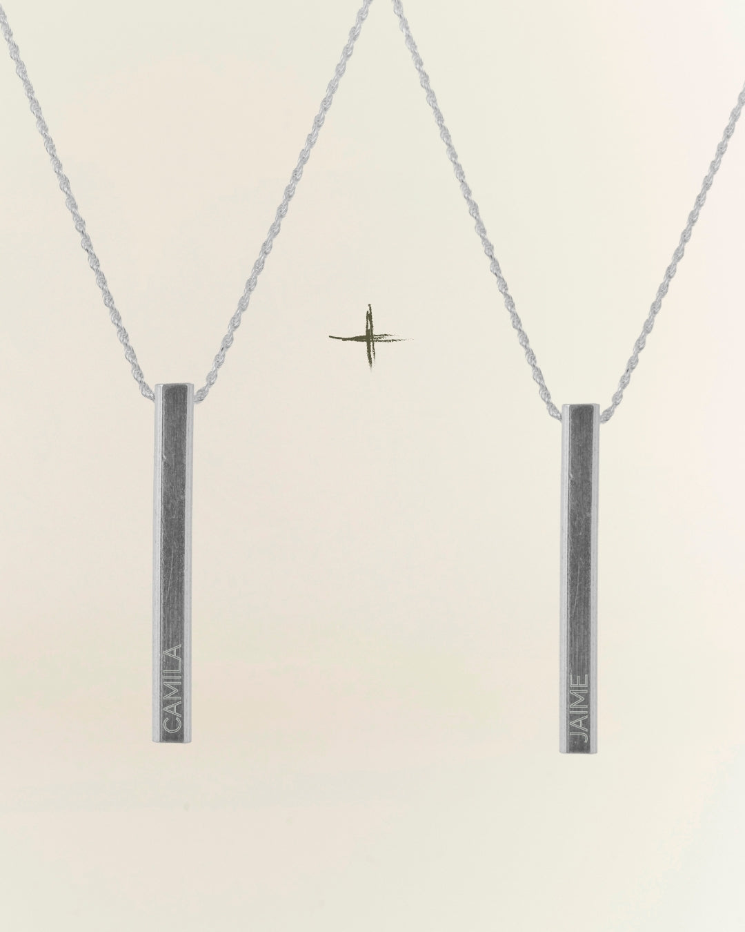 PACK COLLAR BARRA MACIZA PERSONALIZADA PLATA 925