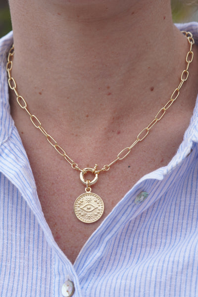 COLLAR GOLD OJO TIMÓN