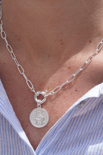 COLLAR SILVER TIMÓN OJO