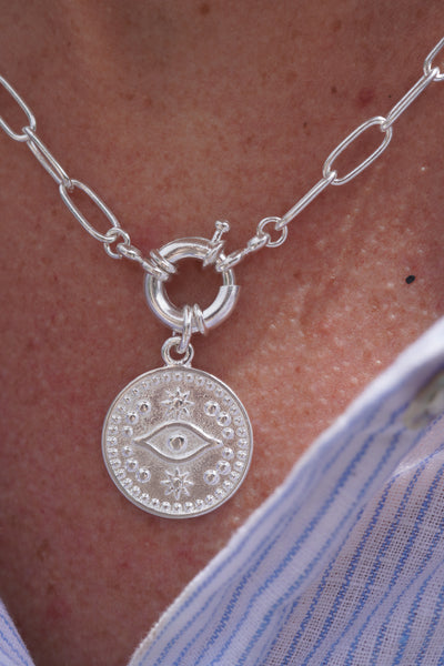 COLLAR SILVER TIMÓN OJO