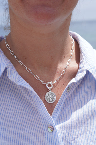 COLLAR SILVER TIMÓN OJO