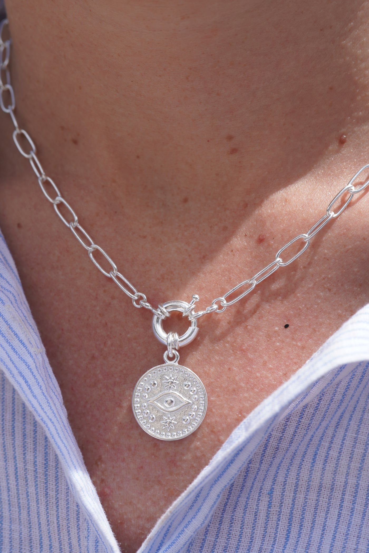 COLLAR SILVER TIMÓN OJO