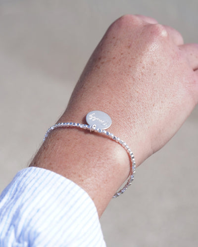 PULSERA MOSTACILLA CUBO PLACA PERSONALIZADA PLATA 925