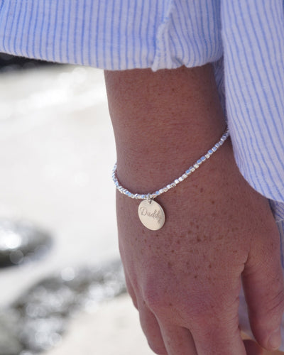 PULSERA MOSTACILLA CUBO PLACA PERSONALIZADA PLATA 925
