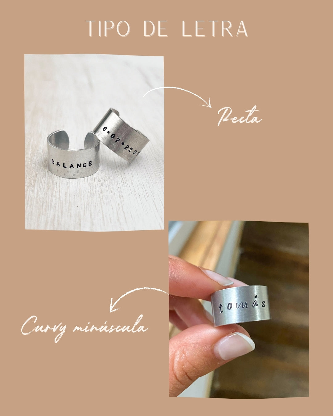 ANILLO PERSONALIZADO GRUESO LETRA PEQUEÑA