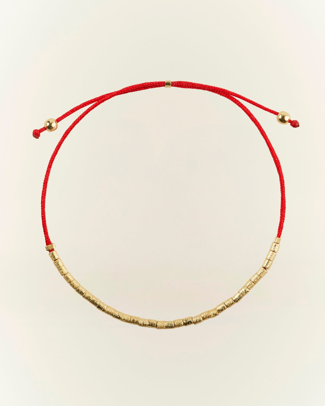 Pulsera Gold Hilo Rojo Mostacillas