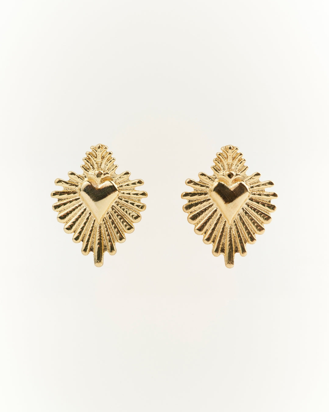 Aros gold corazón detente rayos 20mm