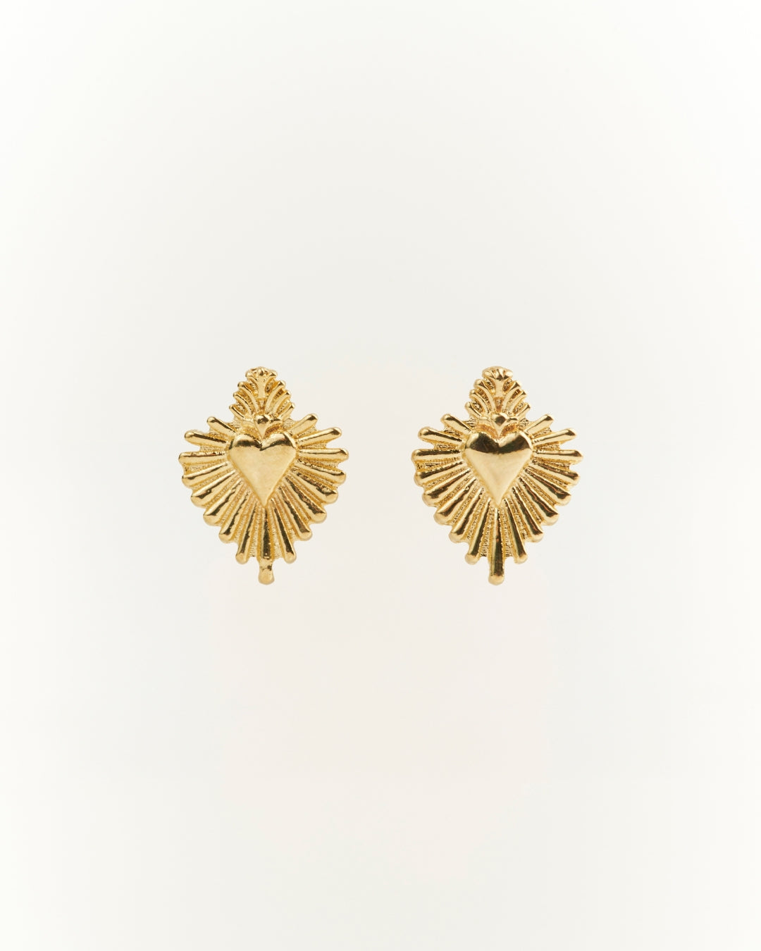 Aros gold corazón detente rayos 15mm
