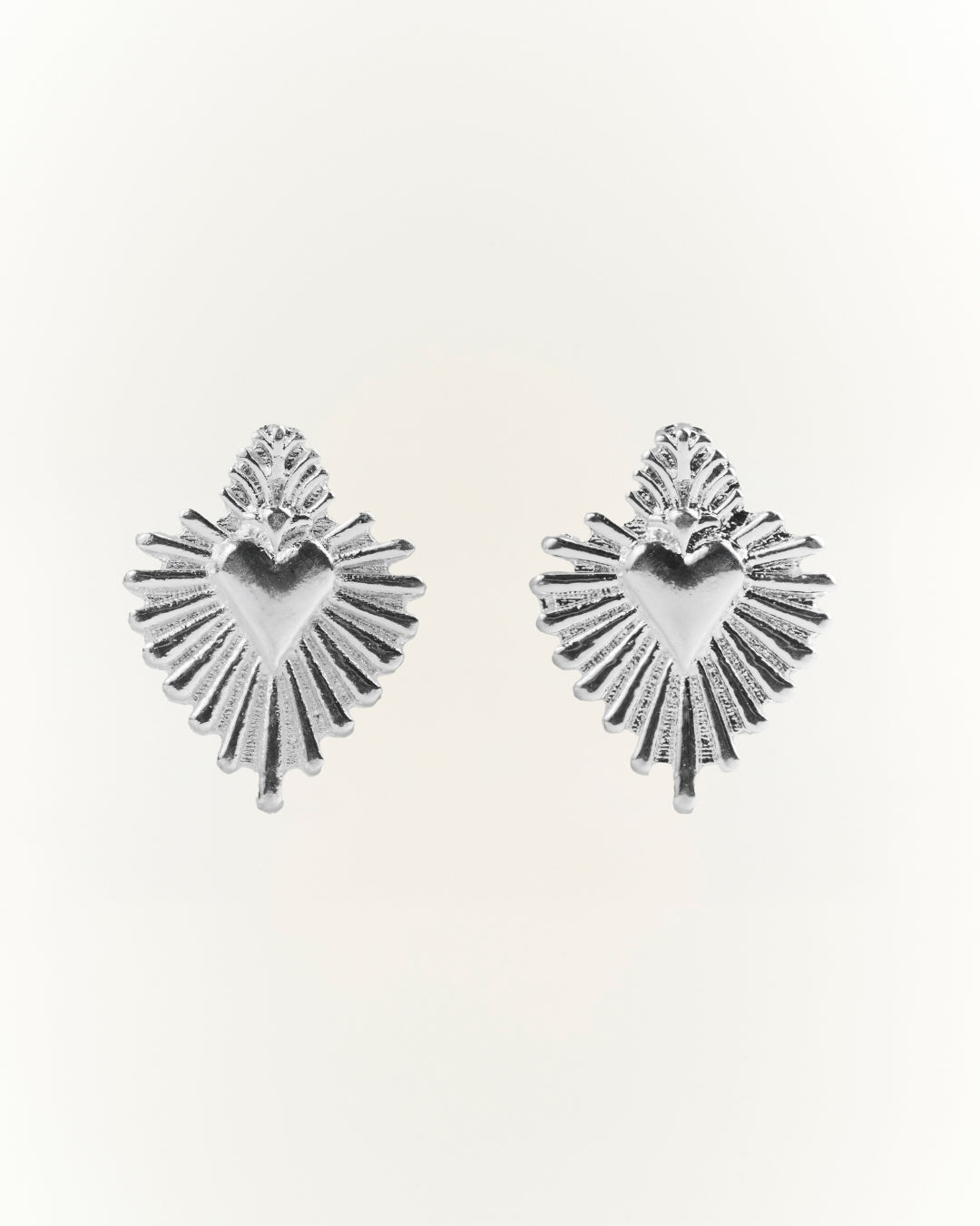 Aros silver corazón detente rayos 20mm