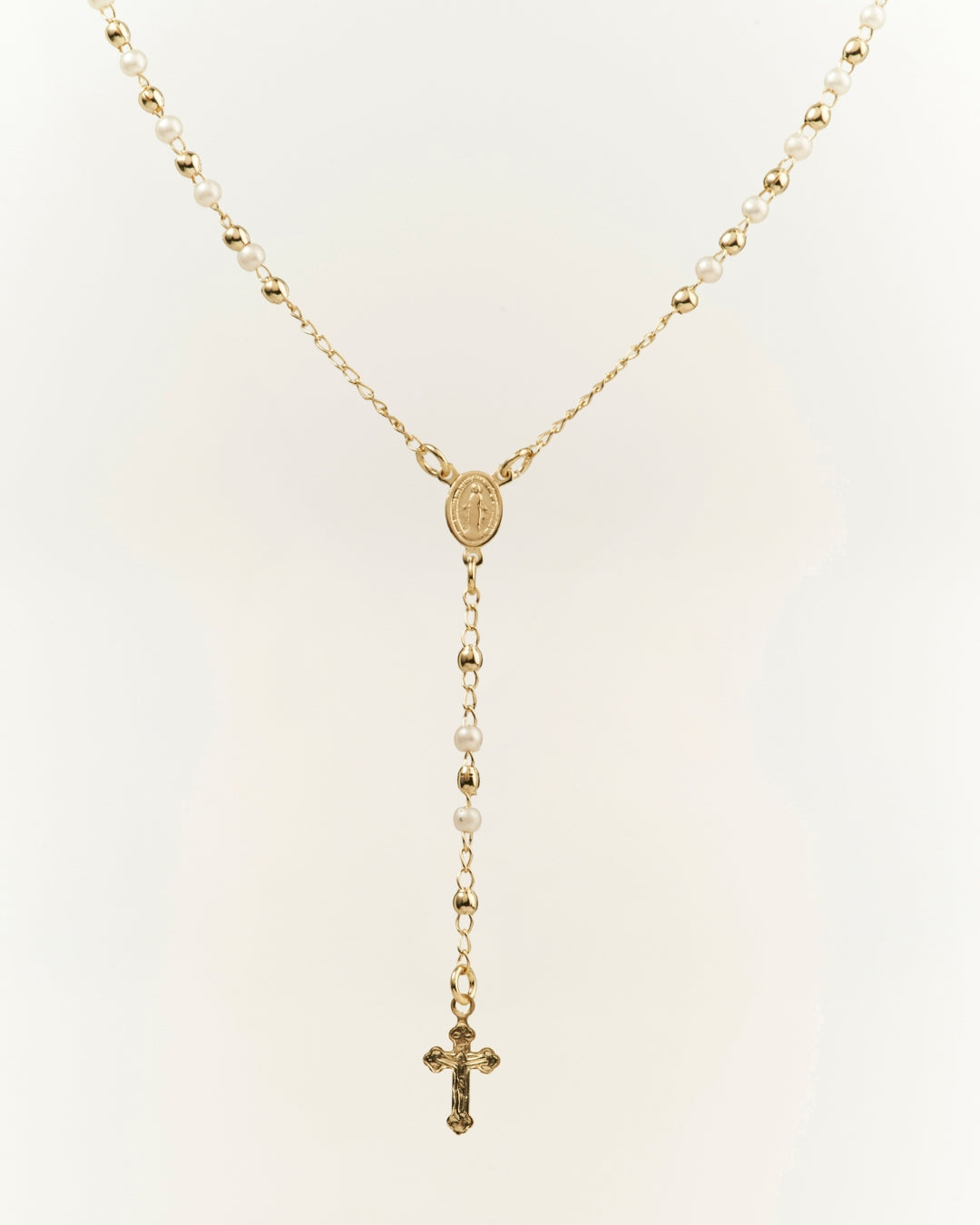 Collar gold rosario perlas 45cm