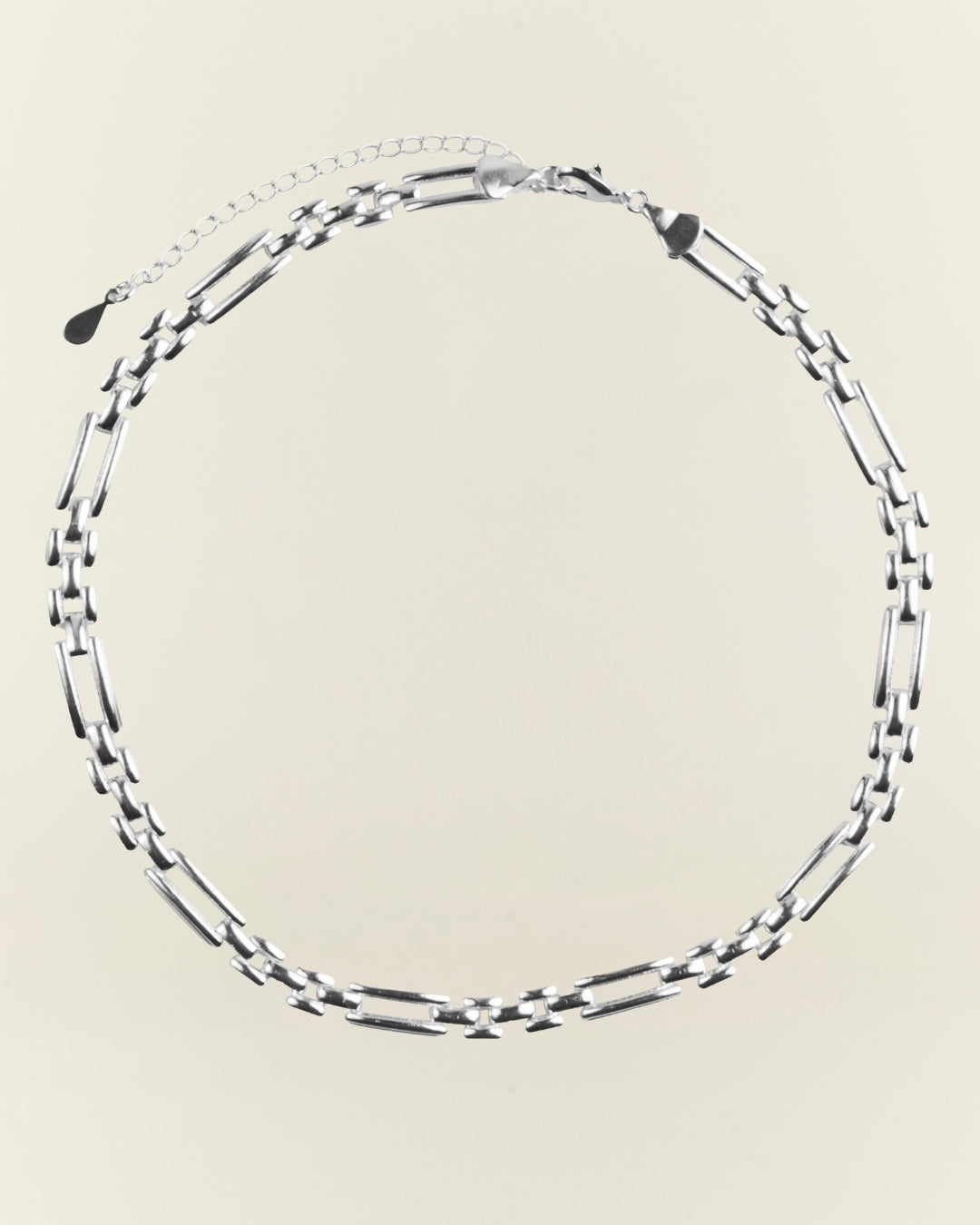 Collar silver choker eslabón rectangular 32cm