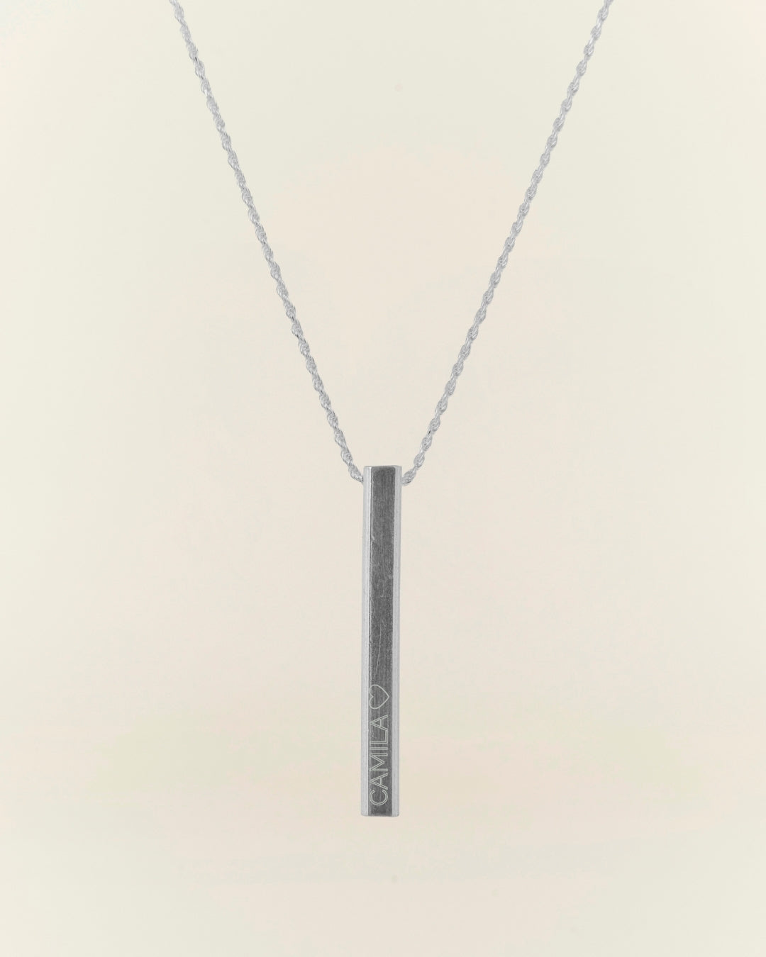 COLLAR BARRA MACIZA PERSONALIZADA PLATA 925