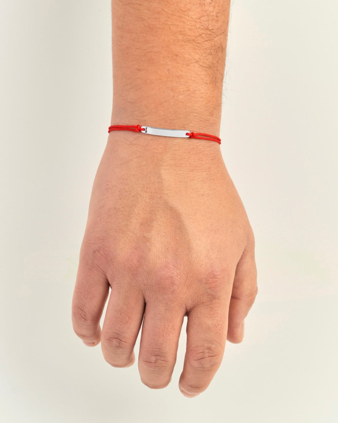 Pulsera Personalizada Hilo Placa Rectangular Plata 925