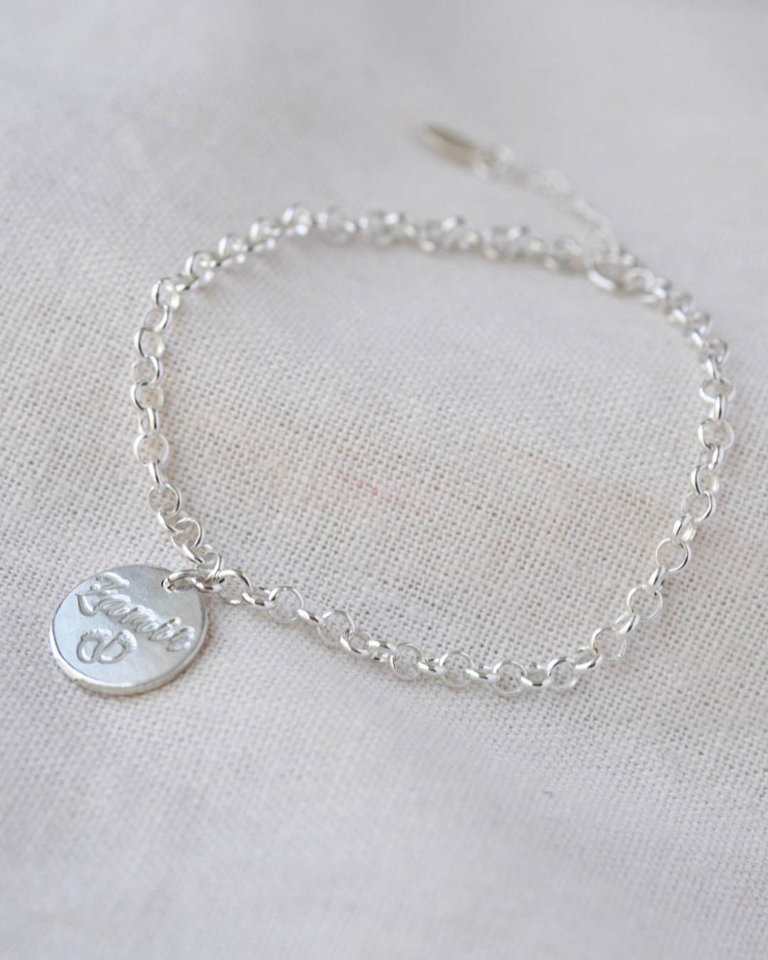 PULSERA ROLO PLACA PERSONALIZADA PLATA 925