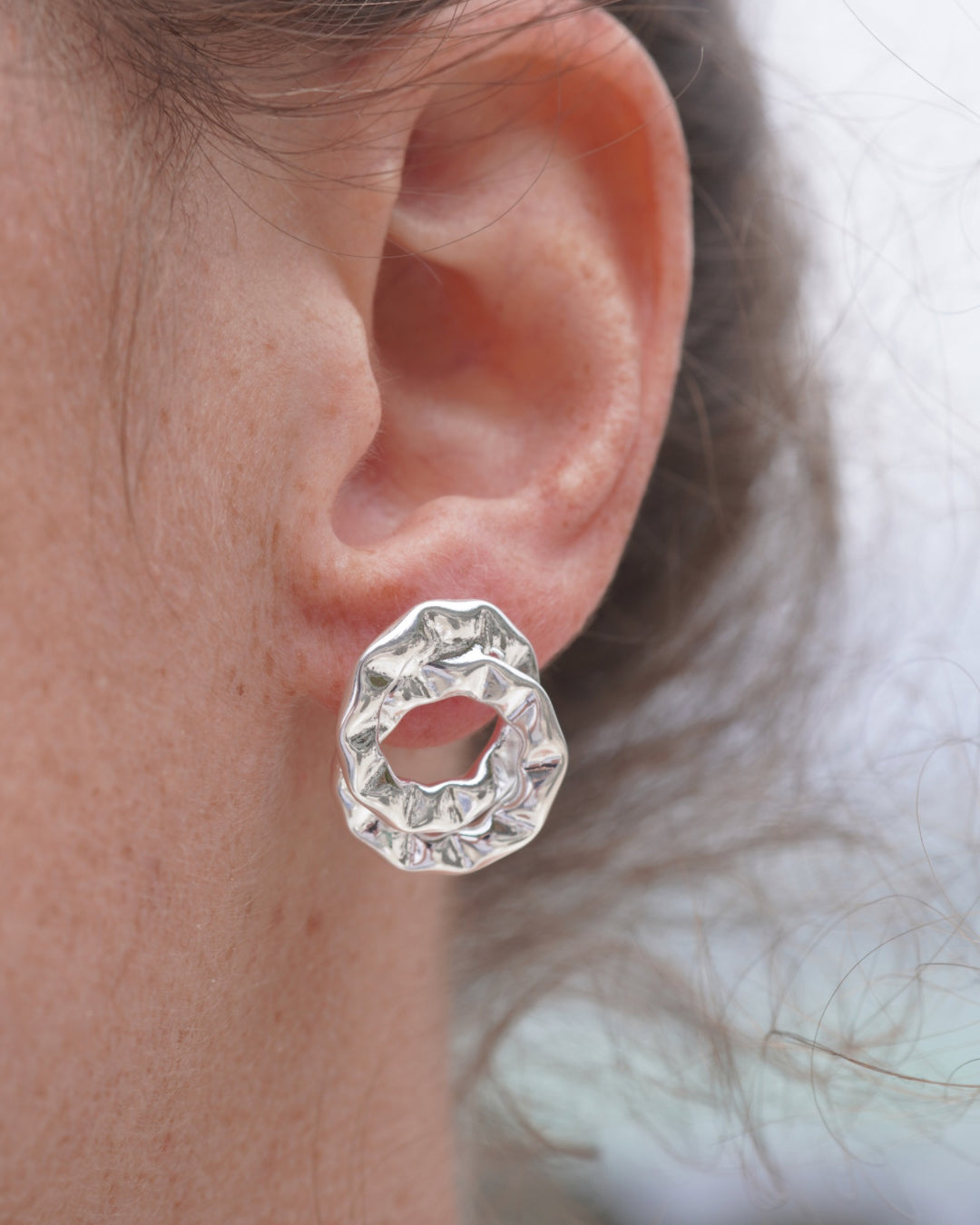 ARGOLLAS SILVER DOBLE MARTILLADA
