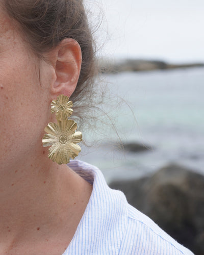 Aros gold doble flor
