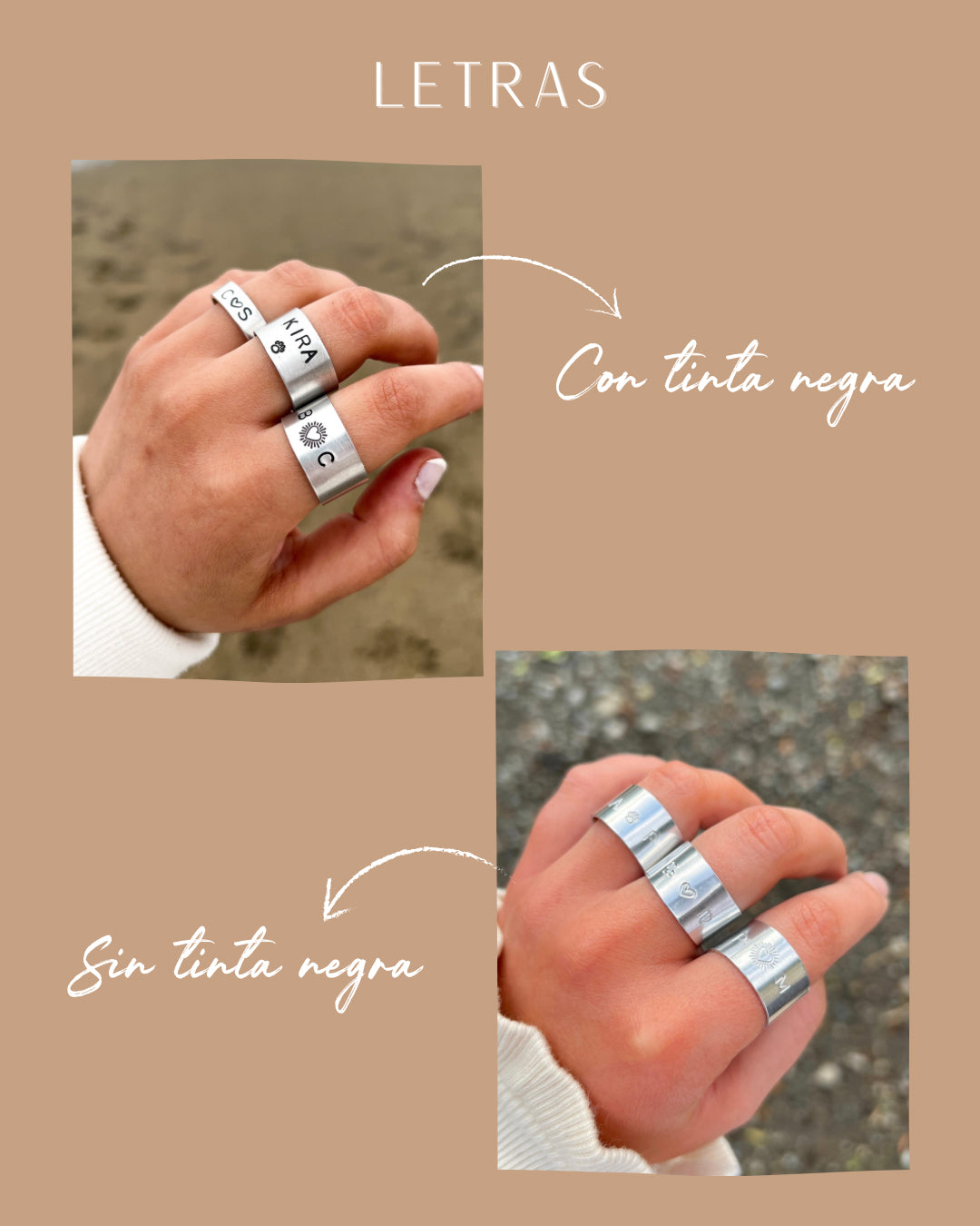 ANILLO PERSONALIZADO GRUESO LETRA PEQUEÑA