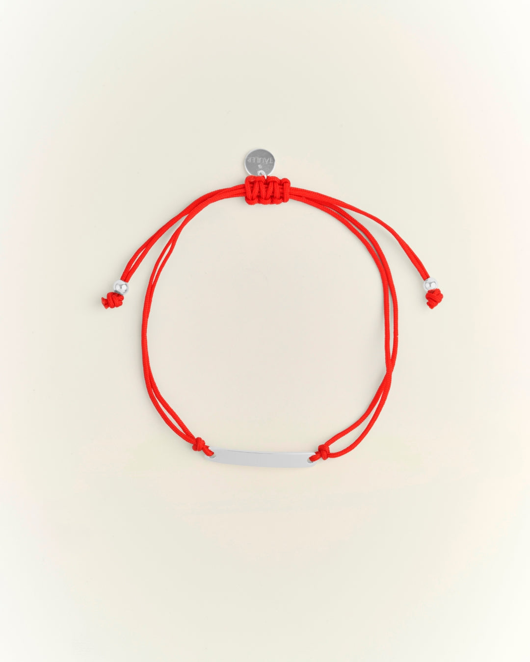 Pulsera Personalizada Hilo Placa Rectangular Silver