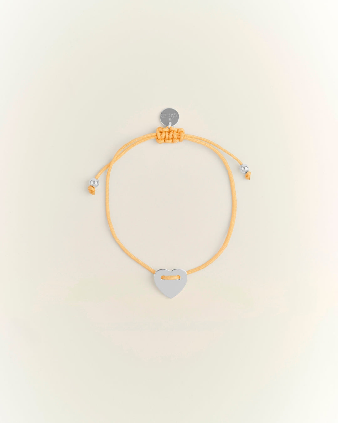 Pulsera Personalizada Hilo Placa Corazón Silver