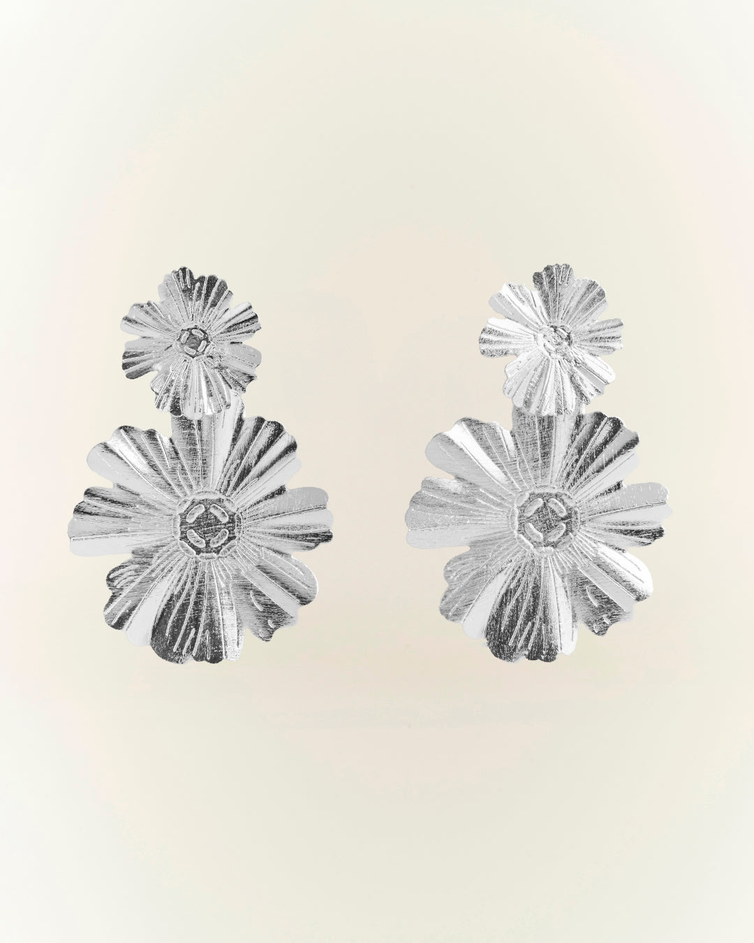 Aros silver doble flor