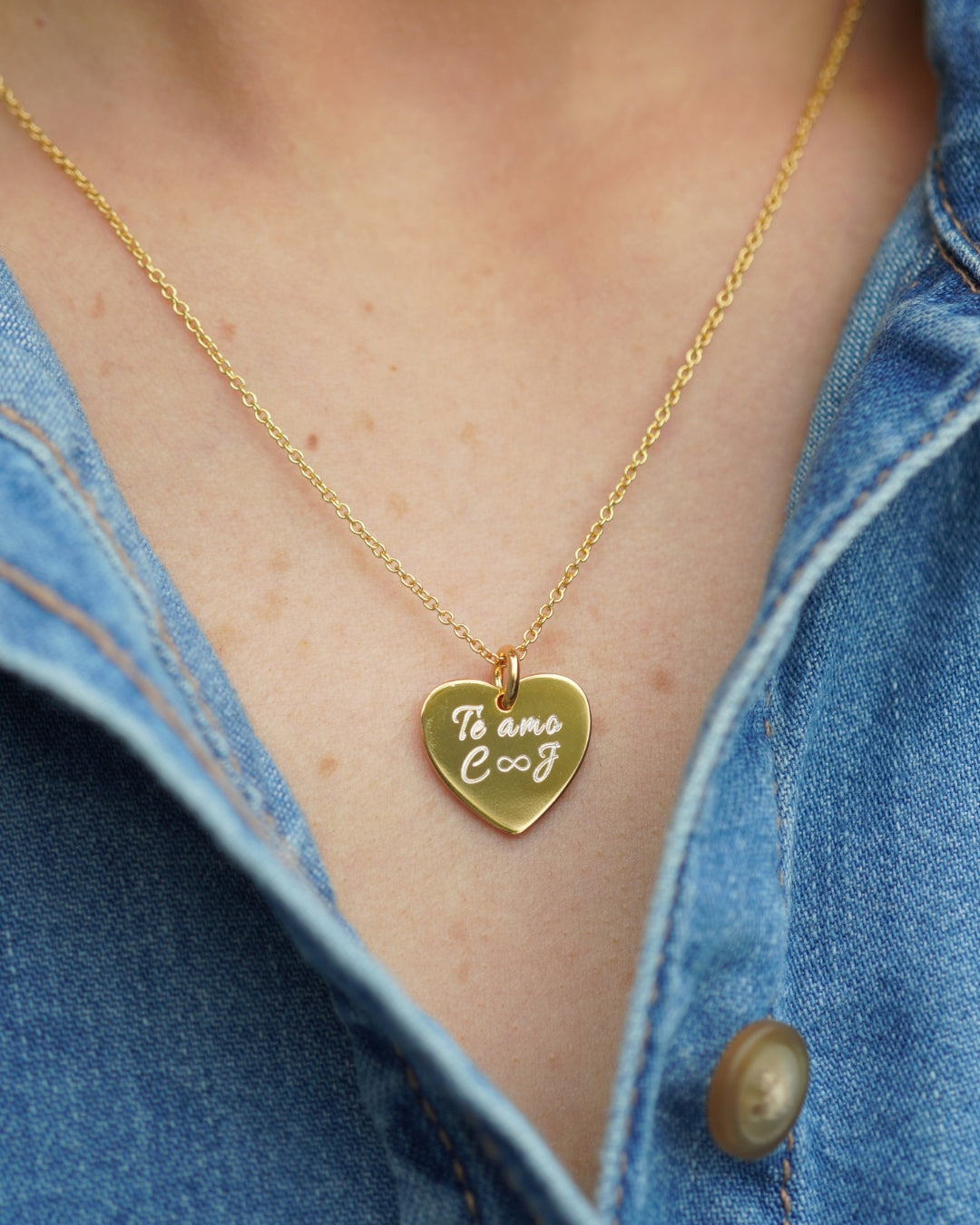 Collar Corazón Personalizado Plata 925 Gold