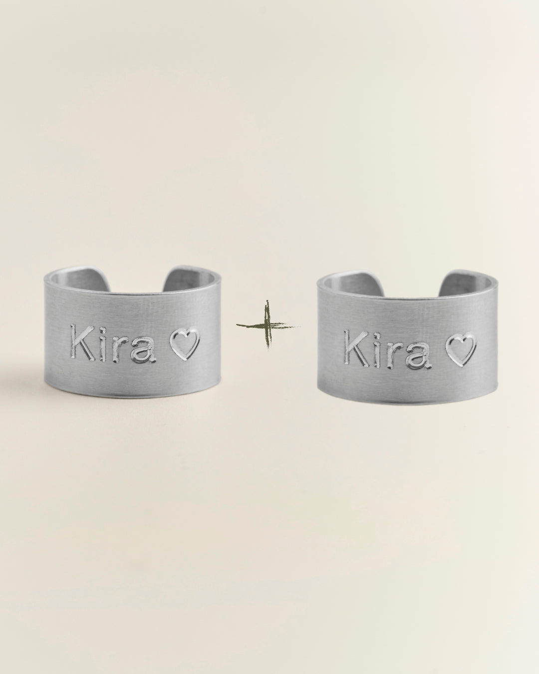 PACK ANILLO PERSONALIZADO GRUESO MUJER PLATA 925