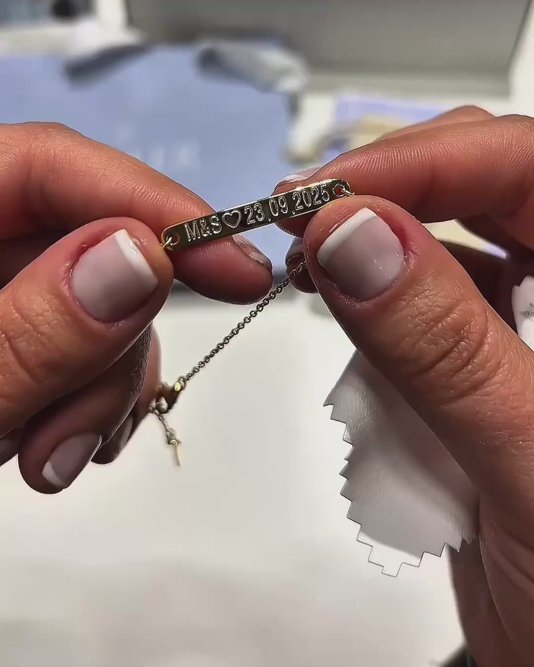 Pulsera Personalizada Placa Plata 925 Gold