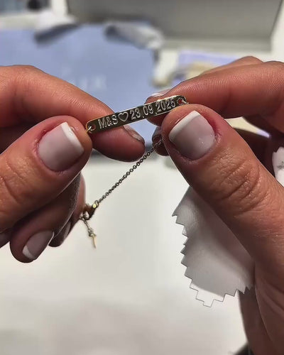 Pulsera Personalizada Placa Plata 925 Gold